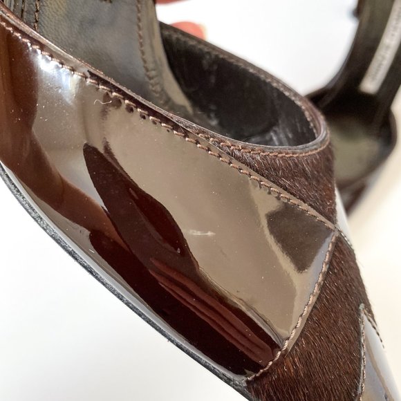 Manolo Blahnik Black Patent D'Orsay Pumps Size 36 - Picture 5 of 14